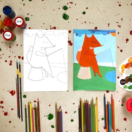 Tapybos pamokos vaikams „Išmok tapyti“: Žvejojanti lapė